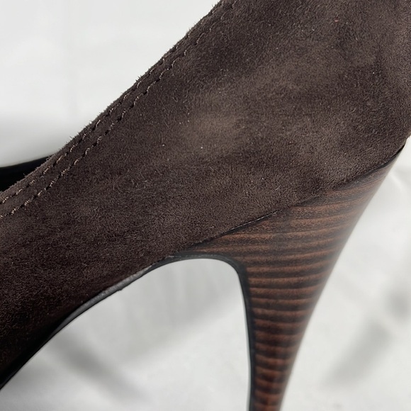 MIA SPIGA Chocolate Brown Suede Lace-up Heel - Picture 8 of 13
